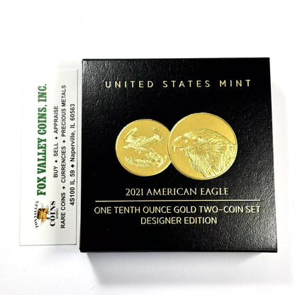 2021-W American Gold Eagle $5 Proof Set - Type 1 & 2 Designer Edition in U.S. OGP