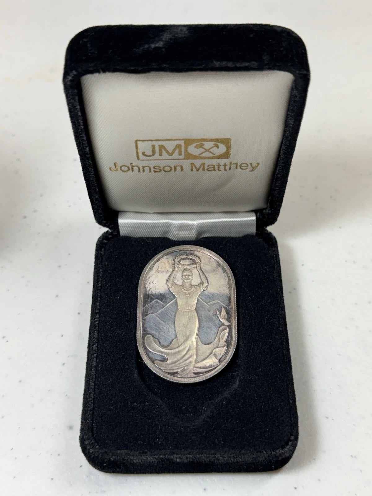 Vintage Johnson Matthey 1988 Olympic Games Visa 1oz Silver Bar W/Box -HARD FIND!