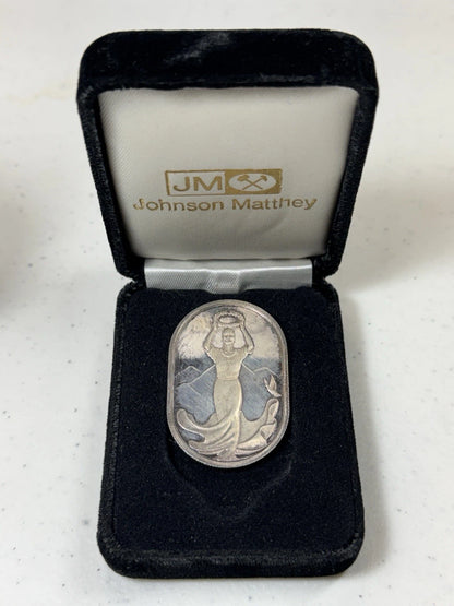 Vintage Johnson Matthey 1988 Olympic Games Visa 1oz Silver Bar W/Box -HARD FIND!