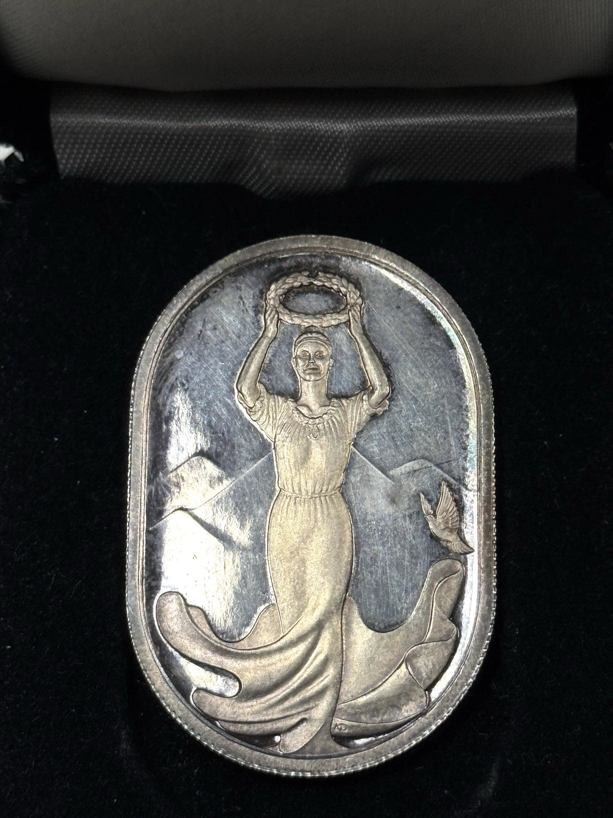 Vintage Johnson Matthey 1988 Olympic Games Visa 1oz Silver Bar W/Box -HARD FIND!