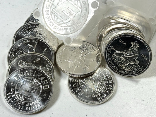 1983 Engelhard Silver American Prospector - 1 OZ Blast White Round! Key Date! 🔥