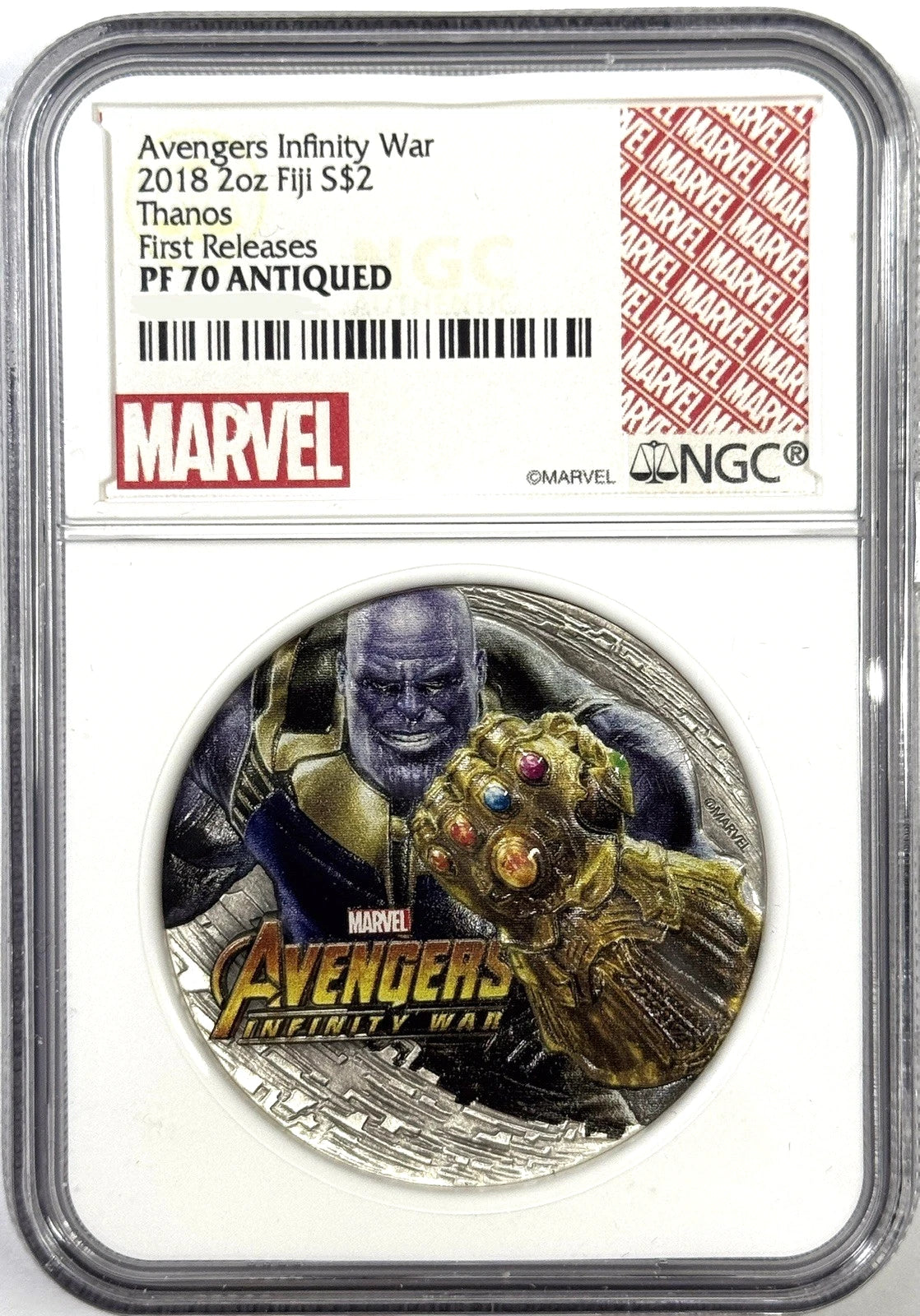 2018 Fiji $2 Thanos Avengers Infinity Wars - 2 oz Antiqued Silver Coin PF70 NGC
