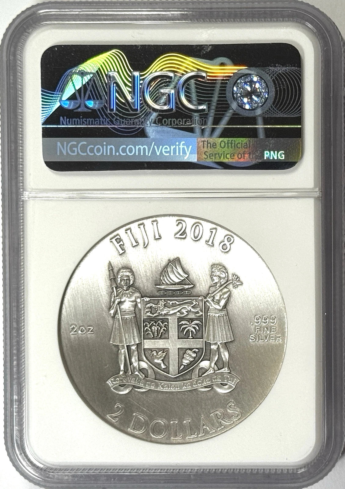 2018 Fiji $2 Thanos Avengers Infinity Wars - 2 oz Antiqued Silver Coin PF70 NGC