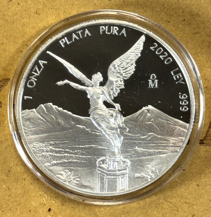 2020 Mexico Proof Silver Libertad 1 oz Silver Coin set of 2