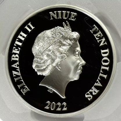 2022 Niue Star Wars Scarif Battle Scene - 3 Oz Silver Colorized - PR70DCAM PCGS