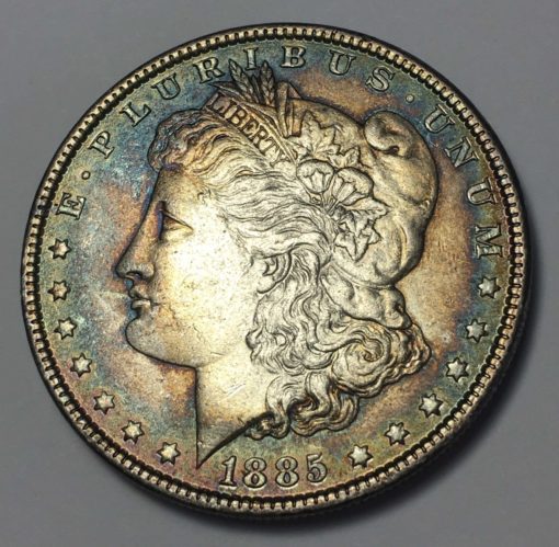 1885-p-morgan-silver-dollar-bu-brilliant-uncirculated-stunning-rainbow-gun-metal-blue-toning